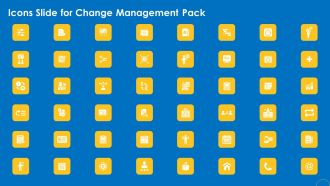 Icons Slide For Change Management Pack Ppt Model Samples PDF