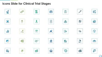 Icons Slide For Clinical Trial Stages Designs PDF