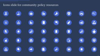 Icons Slide For Community Policy Resources Formats PDF
