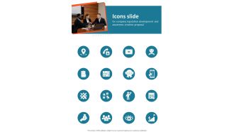 Icons Slide For Company Reputation Development And Awareness Creation One Pager Sample Example Document