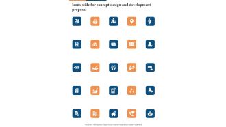 Icons Slide For Concept Design And Development Proposal One Pager Sample Example Document