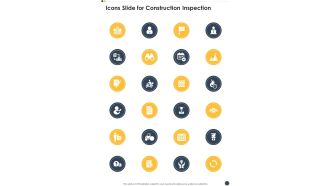 Icons Slide For Construction Inspection One Pager Sample Example Document