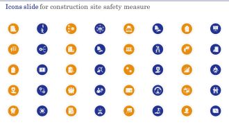 Icons Slide For Construction Site Safety Measure Infographics PDF