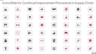 Icons Slide For Continual Improvement Procedure In Supply Chain Elements PDF