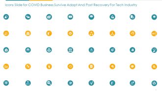 Icons Slide For Covid Business Survive Adapt And Post Recovery For Tech Industry Ppt Portfolio Rules PDF