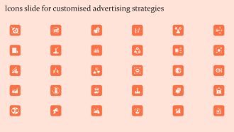 Icons Slide For Customised Advertising Strategies Ppt PowerPoint Presentation File Graphics Example PDF