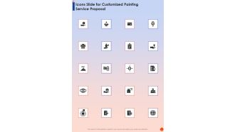 Icons Slide For Customized Painting Service Proposal One Pager Sample Example Document