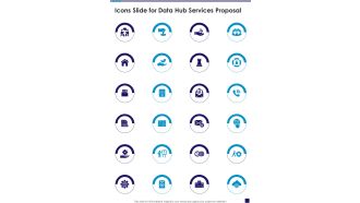 Icons Slide For Data Hub Services Proposal One Pager Sample Example Document