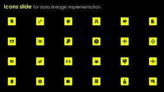Icons Slide For Data Lineage Implementation Microsoft PDF