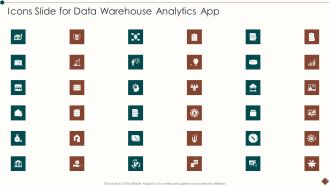 Icons Slide For Data Warehouse Analytics App Infographics PDF