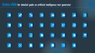 Icons Slide For Detailed Guide On Artificial Intelligence Text Generator Infographics PDF
