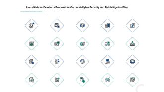 Icons Slide For Develop A Proposal For Corporate Cyber Security And Risk Mitigation Plan Graphics PDF