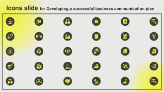Icons Slide For Developing A Successful Business Communication Plan Clipart PDF
