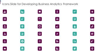 Icons Slide For Developing Business Analytics Framework Clipart PDF