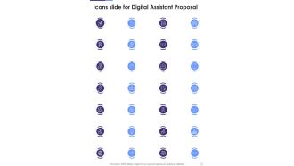 Icons Slide For Digital Assistant Proposal One Pager Sample Example Document