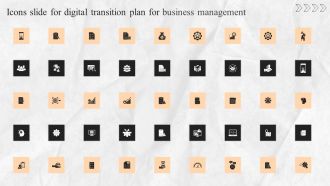 Icons Slide For Digital Transition Plan For Business Management Background PDF