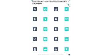 Icons Slide For Electrical Services Contractual Bid Proposal One Pager Sample Example Document