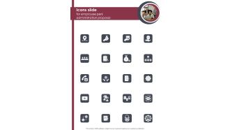 Icons Slide For Employee Perk Administration Proposal One Pager Sample Example Document