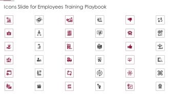 Icons Slide For Employees Training Playbook Demonstration PDF