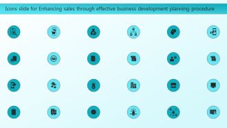 Icons Slide For Enhancing Sales Through Effective Business Development Planning Procedure Microsoft PDF