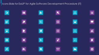 Icons Slide For Essup For Agile Software Development Procedure IT Pictures PDF