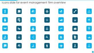 Icons Slide For Event Management Firm Overview Ideas PDF