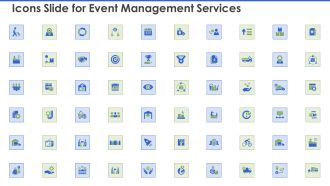 Icons Slide For Event Management Services Ppt PowerPoint Presentation Icon Ideas PDF