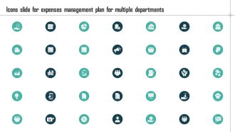 Icons Slide For Expenses Management Plan For Multiple Departments Template PDF