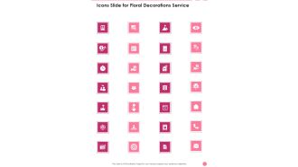 Icons Slide For Floral Decorations Service One Pager Sample Example Document