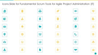 Icons Slide For Fundamental Scrum Tools For Agile Project Administration IT Background PDF