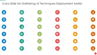 Icons Slide For Gathering Of Techniques Deployment Matrix Designs PDF