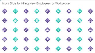 Icons Slide For Hiring New Employees At Workplace Clipart PDF