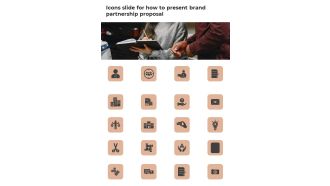 Icons Slide For How To Present Brand Partnership Proposal One Pager Sample Example Document
