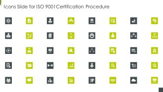 Icons Slide For ISO 9001Certification Procedure Structure PDF