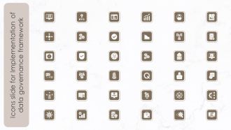 Icons Slide For Implementation Of Data Governance Framework Background PDF