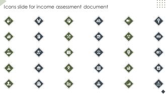 Icons Slide For Income Assessment Document Professional PDF
