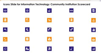 Icons Slide For Information Technology Community Institution Scorecard Information PDF