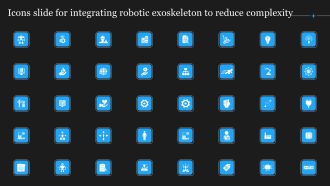 Icons Slide For Integrating Robotic Exoskeleton To Reduce Complexity Sample PDF