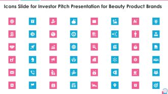 Icons Slide For Investor Pitch Presentation For Beauty Product Brands Summary PDF