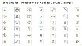Icons Slide For It Infrastructure As Code For Devops Growth IT Infographics PDF