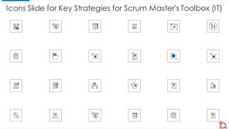 Icons Slide For Key Strategies For Scrum Masters Toolbox It Template PDF