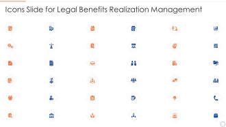 Icons Slide For Legal Benefits Realization Management Pictures PDF