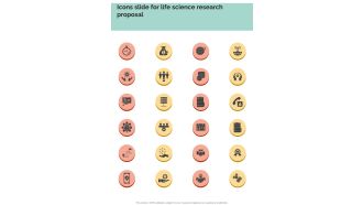 Icons Slide For Life Science Research Proposal One Pager Sample Example Document