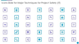 Icons Slide For Major Techniques For Project Safety IT Mockup PDF