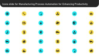 Icons Slide For Manufacturing Process Automation For Enhancing Productivity Professional PDF
