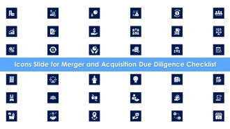 Icons Slide For Merger And Acquisition Due Diligence Checklist Designs PDF