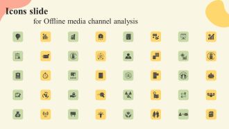 Icons Slide For Offline Media Channel Analysis Brochure PDF