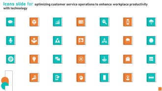 Icons Slide For Optimizing Customer Service Operations To Enhance Workplace Productivity With Technology Demonstration PDF