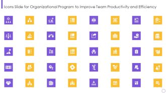 Icons Slide For Organizational Program To Improve Team Productivity And Efficiency Introduction PDF