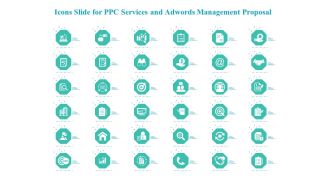Icons Slide For PPC Services And Adwords Management Proposal Mockup PDF